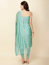 All Over Embroidery Chanderi Unstitched Suit Piece With Dupatta